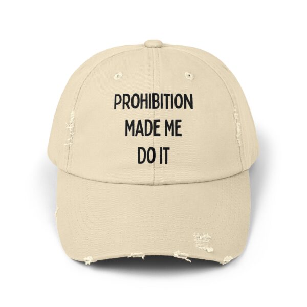 Moonshine Distressed Cap – Prohibition Made Me Do It | Vintage Moonshiner Hat, Home Distilling Gift, Outlaw Style Headwear for Him & Her