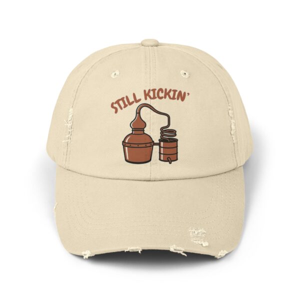 Moonshiner Hat – Unisex Distressed Cap “Still Kickin’” | Home Distilling Apparel, Vintage Moonshine Gift, Outlaw Style Casual Hat for Him or Her
